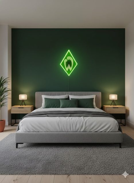 Werder Bremen LED Deko im Schlafzimmer