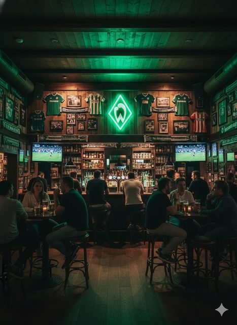 Werder Bremen LED Schild an der Bar