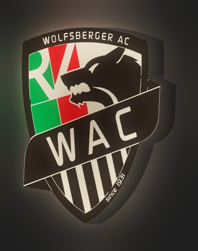 Wolfsberger AC LED-Leuchtschild leuchtend