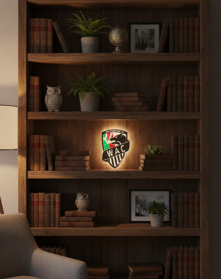 Wolfsberger AC LED-Leuchtschild Wanddeko Fandeko Geschenk - Mockup