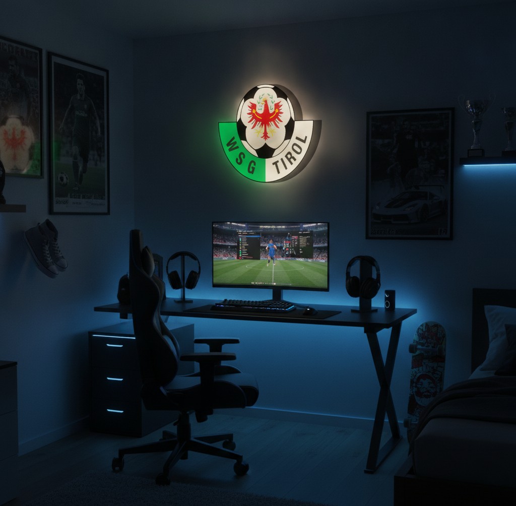WSG Tirol LED-Leuchtschild Wanddeko Fandeko Geschenk - Mockup