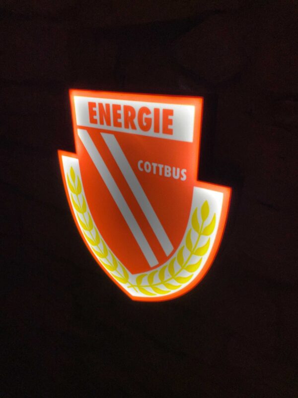 Energie Cottbus LED-Leuchtschild Fandeko Geschenk – Bild 3