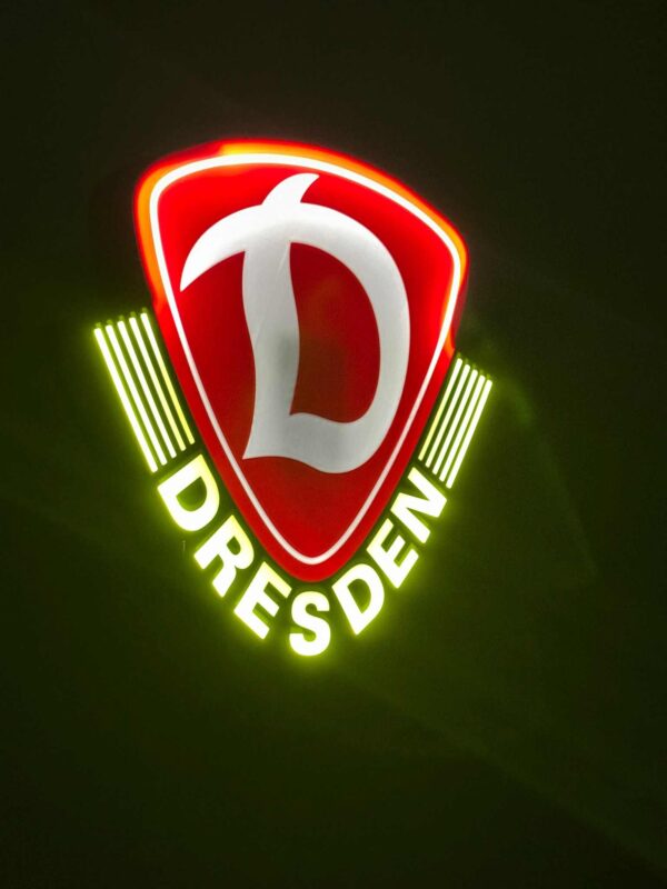 Dynamo Dresden LED-Leuchtschild-Leuchtschild Fandeko Geschenk – Bild 2